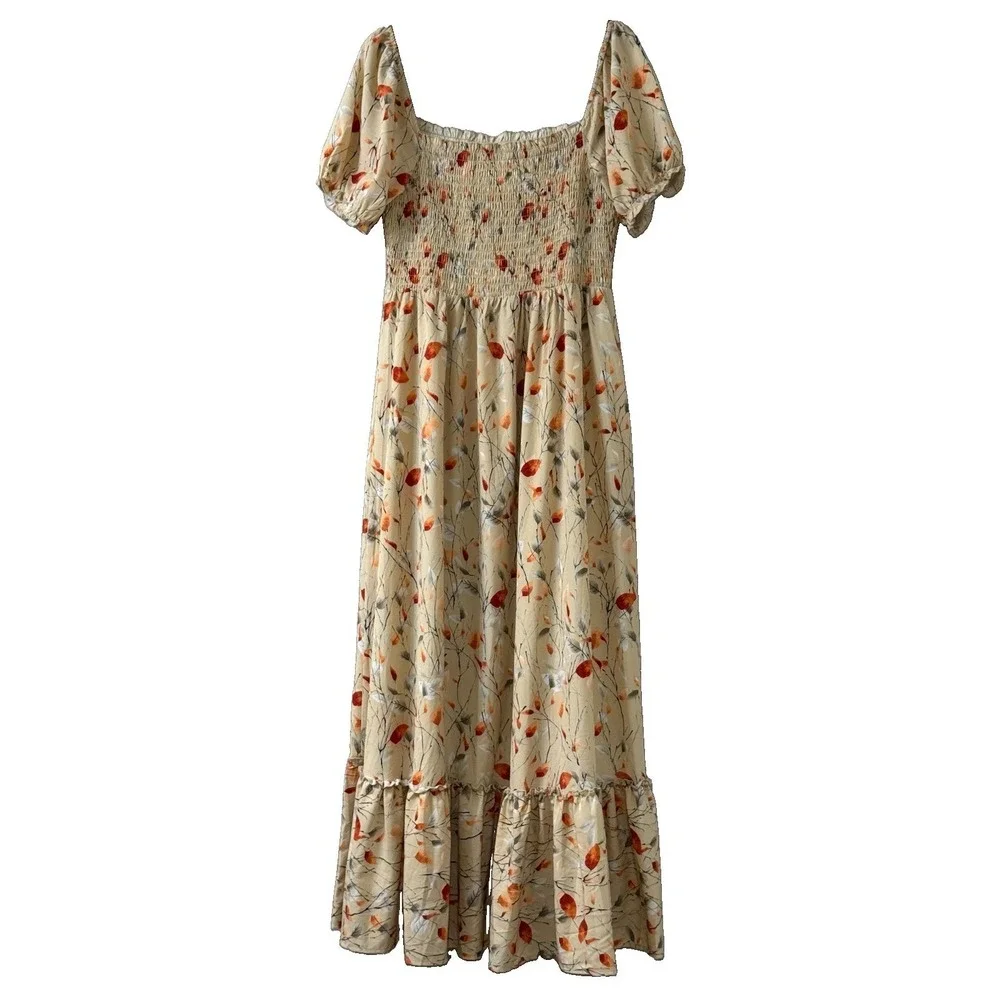 Baltic Born Women's XXL LONG Maxi Dress Smocked Tiered Ruffle Coquette Prairie - Picture 5 of 10